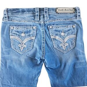Rock Revival Jeans Marlon Capri Size 29 Bling Pocket 32 X 23 inch